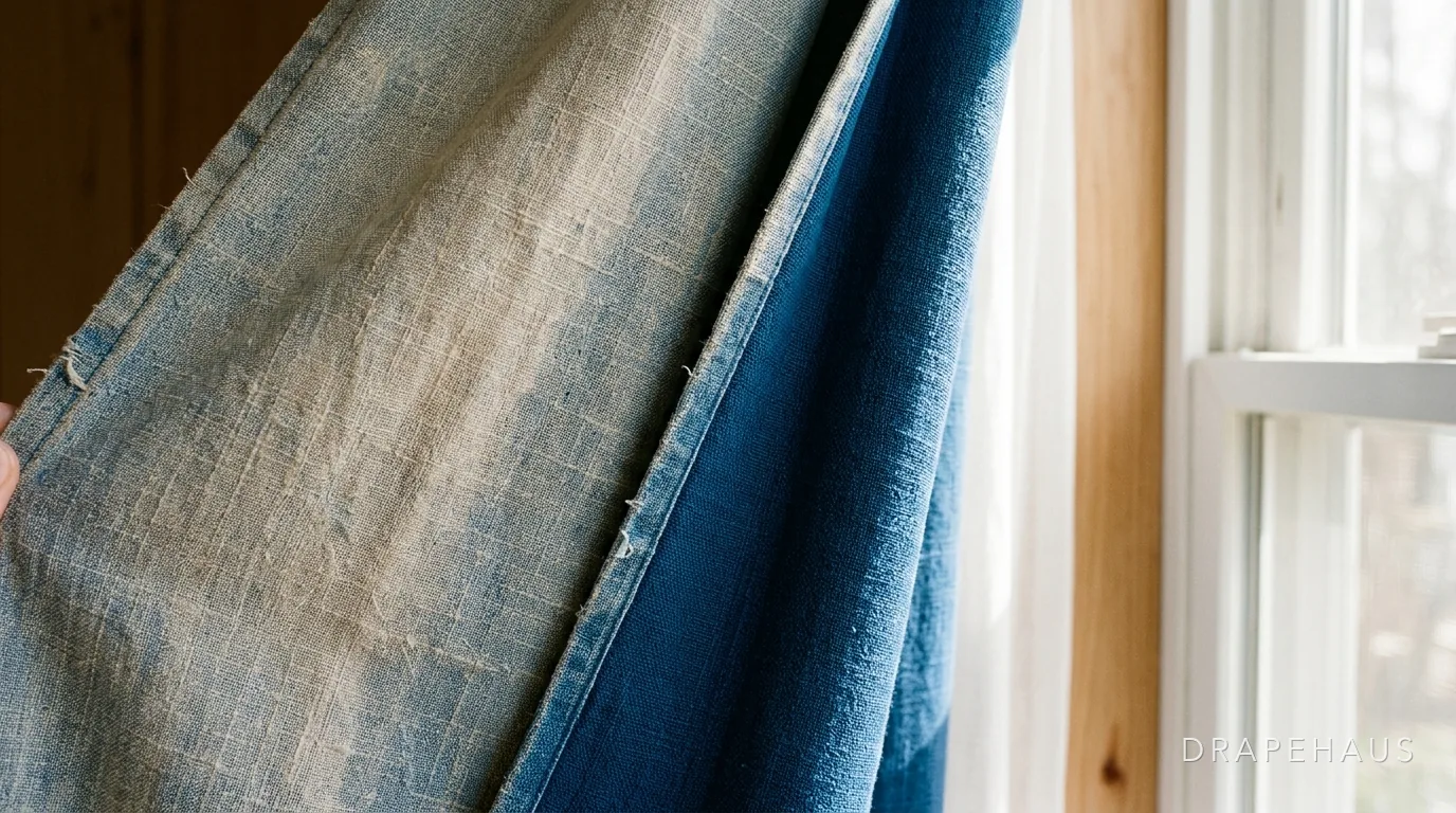 Sun-exposed curtain fabric beside a bright window